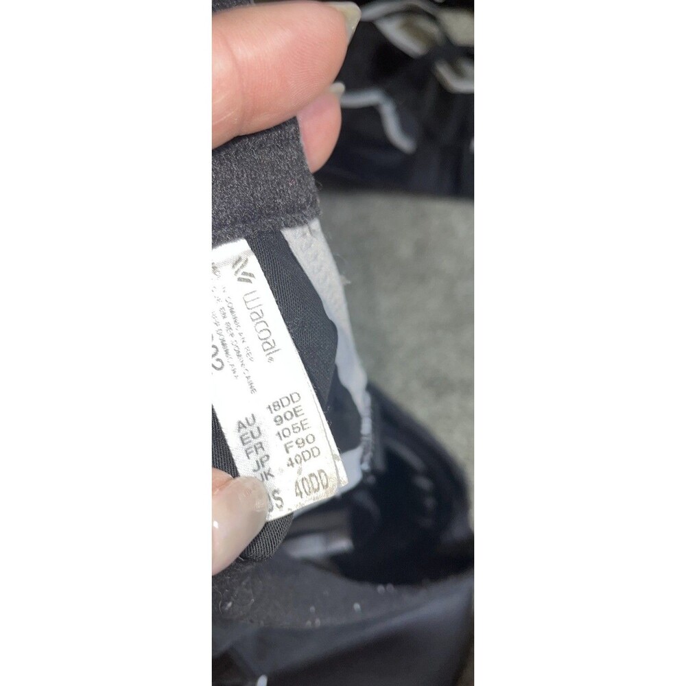 Lot of 3 Wacoal Sport Bra 40DD 853302 Lindsey Underwire Black White Trim - Picture 3 of 3